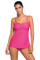 Deep Pink 2pcs Swing Tankini Swimsuit