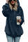 Navy Warm Furry Pullover Hoodie