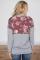 Floral Splice Grey Kangaroo Pocket Zip Collar Sweatshirt