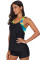 Black Print Insert Racerback Tankini Set