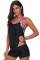 Rose Print Insert Racerback Tankini Set