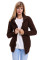 Brown Long Sleeve Button-up Hooded Cardigans