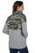 Camo Splice Gray Kangaroo Pocket Zip Collar Sweatshirt