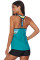 Green Print Insert Racerback Tankini Set