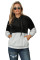 Black White Colorblock Furry Hoodie