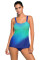 Sky Blue Gradient Color Tummy Control Tankini