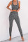 Gray Cheetah Print Sport Bra Pants Set