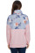 Floral Splice Pink Kangaroo Pocket Zip Collar Sweatshirt