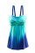 Sky Blue Gradient Color Tummy Control Tankini