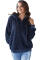 Navy Warm Furry Pullover Hoodie