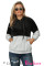 Black White Colorblock Furry Hoodie
