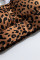 Brown Cheetah Print Sport Bra Pants Set