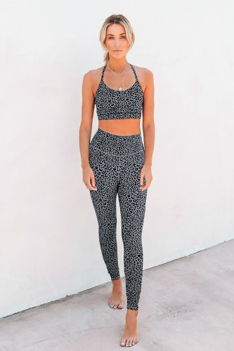 Gray Printed Bra Leggings Set