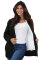 Black Long Sleeve Button-up Hooded Cardigans