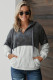 Charcoal White Colorblock Furry Hoodie