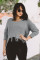 Gray Tainted Love Cotton Distressed Sweater