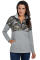Camo Splice Gray Kangaroo Pocket Zip Collar Sweatshirt
