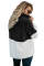 Black White Zip Neck Oversize Fluffy Fleece Pullover
