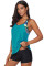 Green Print Insert Racerback Tankini Set