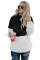 Black White Zip Neck Oversize Fluffy Fleece Pullover