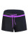 Violet Strap Trim Black Women Swim Boardshort