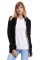 Black Long Sleeve Button-up Hooded Cardigans