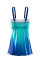 Sky Blue Gradient Color Tummy Control Tankini