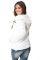 White Fur Hood Horn Button Sweater Cardigan