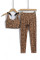 Brown Cheetah Print Sport Bra Pants Set