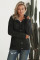 Black Long Sleeve Button-up Hooded Cardigans