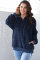 Navy Warm Furry Pullover Hoodie