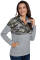Camo Splice Gray Kangaroo Pocket Zip Collar Sweatshirt