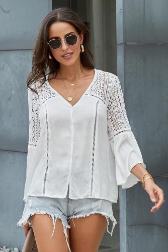 White The Du Jour Crochet Blouse