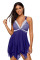 Blue Retro Polka Dot Print Handkerchief Hem Tankini Set
