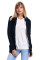 Navy Blue Long Sleeve Button-up Hooded Cardigans