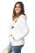 White Fur Hood Horn Button Sweater Cardigan