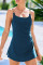 Aleumdr One Piece Swimsuits Women Swim Dress Skirted Tummy Control Bathing Suit Modest Swimwear with Pockets