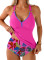 Aleumdr Tankini Swimsuits for Women 2 Piece Tummy Control Bathing Suit V Neck Tankini Top with High Waisted Bottom