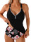 Aleumdr Tankini Swimsuits for Women 2 Piece Tummy Control Bathing Suit V Neck Tankini Top with High Waisted Bottom