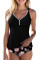 Aleumdr Tankini Swimsuits for Women 2 Piece Tummy Control Bathing Suit V Neck Tankini Top with High Waisted Bottom