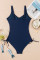 Aleumdr Women's One Piece Swimsuit Ruffle Slimming Tummy Control Bathing Suits Cutout V Neck High Cut Swimwear