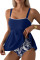 Aleumdr Tankini Swimsuits for Women Modest Two Piece Bathing Suit Square Neck Swim Top with High Waisted Bottom