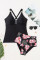Aleumdr Tankini Swimsuits for Women 2 Piece Tummy Control Bathing Suit V Neck Tankini Top with High Waisted Bottom