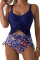 Aleumdr Women's One Piece Swimsuit Ruffle Slimming Tummy Control Bathing Suits Cutout V Neck High Cut Swimwear