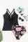 Aleumdr Tankini Swimsuits for Women 2 Piece Tummy Control Bathing Suit V Neck Tankini Top with High Waisted Bottom