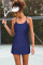 Aleumdr One Piece Swimsuits Women Swim Dress Skirted Tummy Control Bathing Suit Modest Swimwear with Pockets