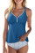 Aleumdr Tankini Swimsuits for Women 2 Piece Tummy Control Bathing Suit V Neck Tankini Top with High Waisted Bottom
