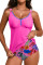 Aleumdr Tankini Swimsuits for Women 2 Piece Tummy Control Bathing Suit V Neck Tankini Top with High Waisted Bottom