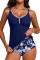 Aleumdr Tankini Swimsuits for Women 2 Piece Tummy Control Bathing Suit V Neck Tankini Top with High Waisted Bottom