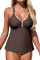 Aleumdr Tankini Swimsuits for Women 2 Piece Tummy Control Bathing Suit V Neck Tankini Top with High Waisted Bottom